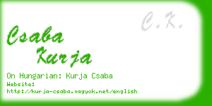 csaba kurja business card